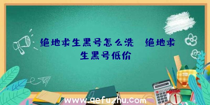 「绝地求生黑号怎么洗」|绝地求生黑号低价